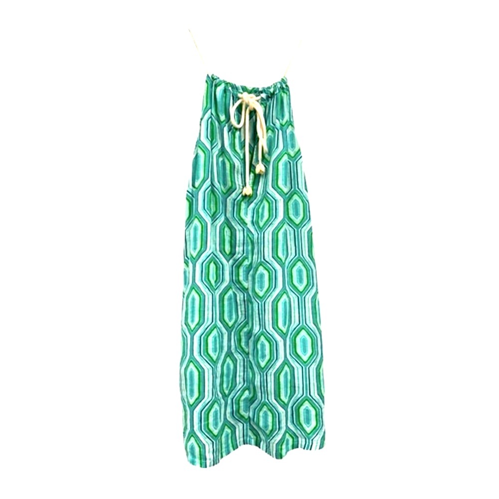 SIGRID OLSEN Halter Dress Coverup  Linen Blend Cute Shell Ties Pockets Small - Picture 2 of 8